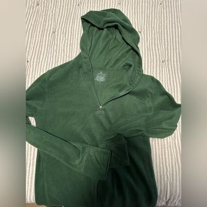 Cuddl Duds Green Hooded Fleecewear Sweater Pull Over M